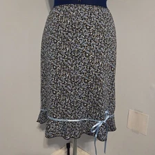 Luna Chix Vintage 90s Blue Polka Dot Midi Skirt Size M