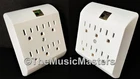 2X Wall Plug 6 Outlet Tap UL Listed Power Splitter 6-Way Electric Socket Adapter