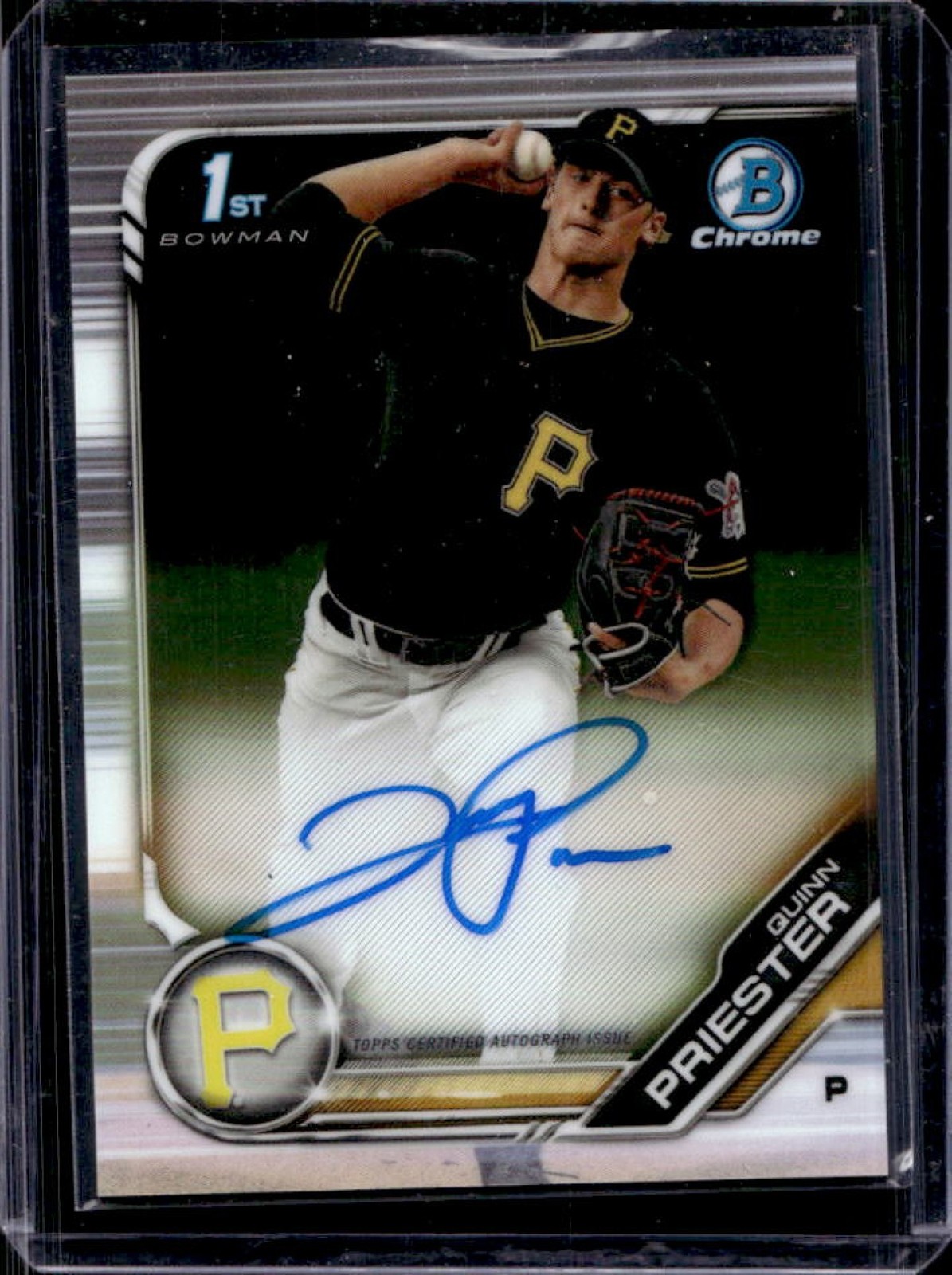 2019 Bowman Draft Quinn Priester Chrome Auto 1st Prospect #CDA-QP Pirates