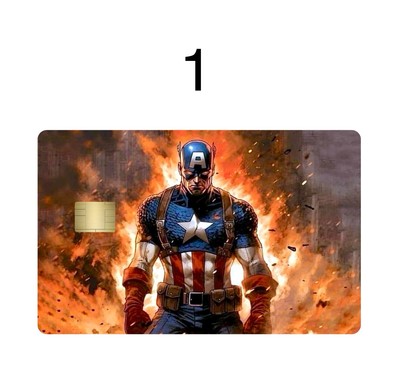 2 Captain America Premium Print Bank Card Skins Small Chip. Choose Any 2