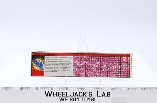 Raindance Action Figure Tech Spec 1988 Vintage Hasbro G1 Transformers