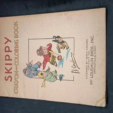 SKIPPY COLORING BOOK vintage 1931 PERCY CROSBY used missing cover and some pages