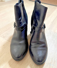 Ladies M&S  Footglove wider fit  black heeled ankle boots 6.5