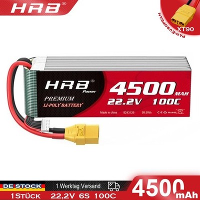 HRB 22,2V 4500mAh 6S XT90 LiPo Akku für RC Auto Truck Flugzeug Hubschrauber
