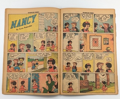 1946 Sparkler Comics #51 United Feature Tarzan Nancy Spark Man Golden 10 Cents - Picture 7 of 13