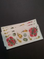 Creative Memories Lot of Ten Studio Stickers 2" x 5" Red Flowers And Kiwi