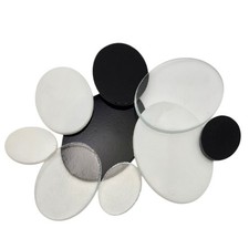 3 or 6 OVALS 96 COE Precut Glass 1" 1 1/2" 2" Black or White or Clear Fusing