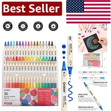 Versatile 36 Color Acrylic Paint Markers with Dual Tips - Non-Toxic & Waterproof