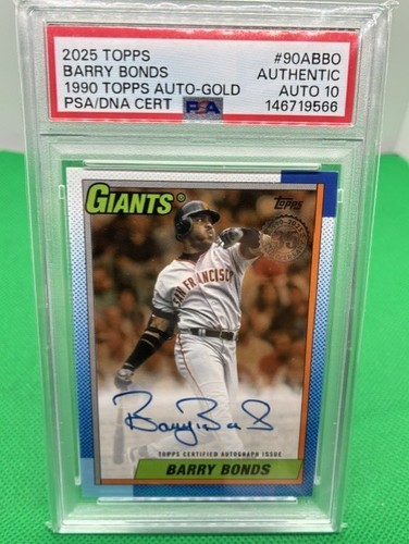 Barry Bonds #90A-BBO 2025 Topps 1990 Autograph card