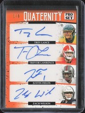 2022 Leaf Pro Set Quaternity Trevor Lawrence, Fields, Wilson, Trey Lance AUTO /6