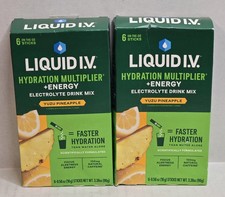 2 pk Liquid I.V. Yuzu Pineapple Hydration Multiplier Energy Drink Mix exp 05/27