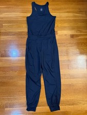 Sweaty Betty Soft Yoga Jogger Ankle Jumpsuit in Navy Blue - Size Small