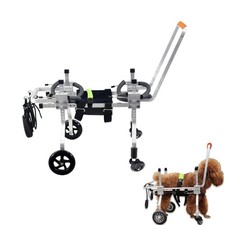 Dog Wheel Chair, Adjustable 4 Wheel Pet Wheelchair with Handle XXXS Dogs/cats