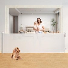 Momcozy Baby Gate 41" Tall 118" Wide Extra Wide Retractable Pet Gate AMZN 90