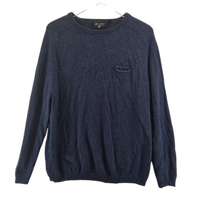 Silk & Cashmere Royal Class Selection Men Blue Silk Cashmere Sweater Large 52/54