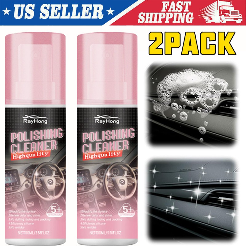 2PCS Polishing Cleaner Car Interior, Car Interior Detailer and Cleaner 100ml