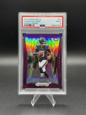 2024 Panini Prizm Deca CALEB WILLIAMS Purple Prizm /99 Bears Rookie #54 PSA 9 ✅