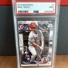 Bowman 2019 Mike Trout #1 PSA 9 Los Angeles Angels Base Set Baseball Card