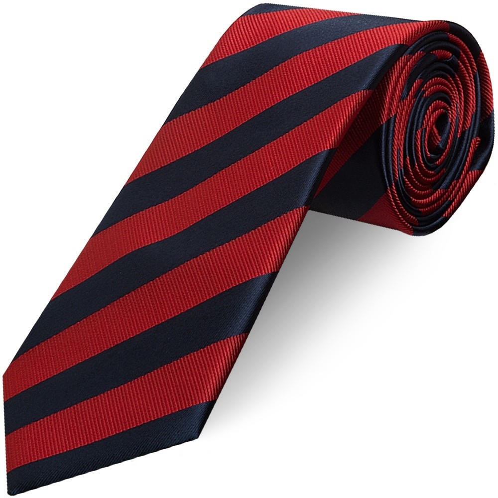 TIES R US Navy and Red Striped Classic Men's Tie Regular Tie Wedding Tie
