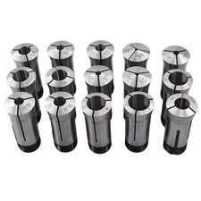 15 piece Set 1/8"-1" Capacity TIR 0.0005" High Precision 5C Round Collet
