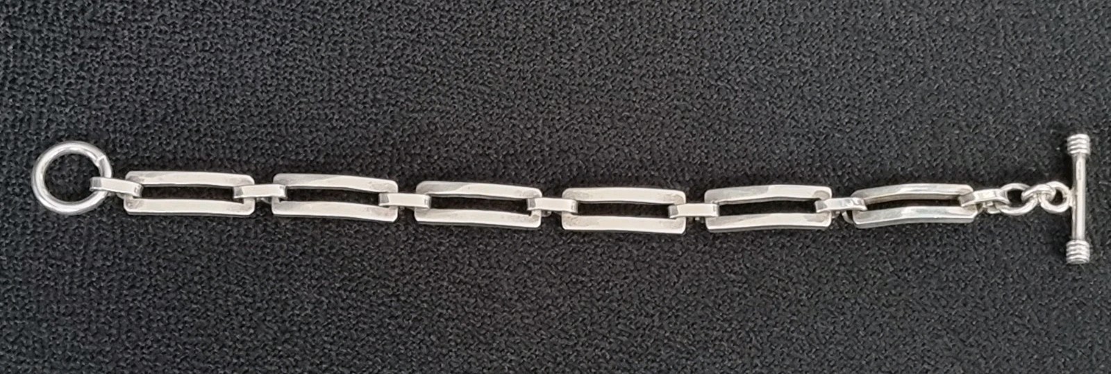 AA SIGNED 925 SILVER BRACELET SOLID RECTANGULAR L… - image 3