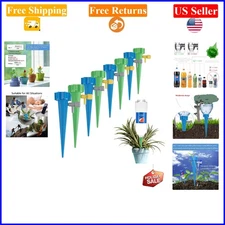 24-Pack Outdoor Self-Watering Plant Spikes with Adjustable Valve, 10.66ft Tubing