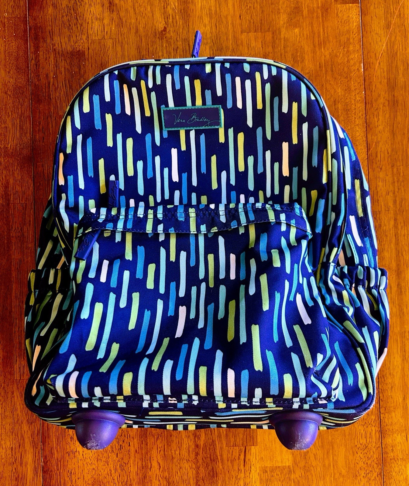 Blue Geometric, Wheels, Telescoping Handle