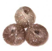 3 balls x 50g Mohair yarn : Gradient Brown Multicolour