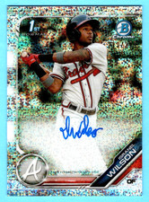 Isranel Wilson 2019 Bowman Chrome 1st Year Speckle Refractor Auto /299 Braves