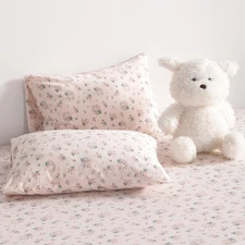 2 Pack Cute Cartoon Knit Cotton Kids Pillowcases, Soft Breathable, 3-12 Years