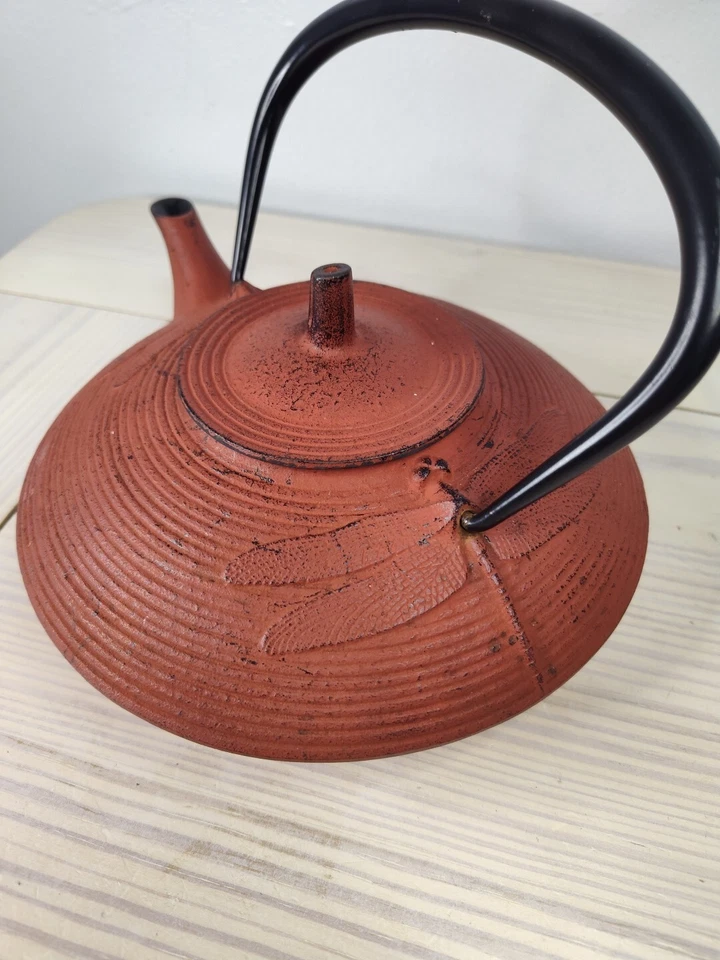 TEAVANA RED DRAGON FLY CAST IRON TEAPOT Japanese Tetsubin - Image 4 of 4