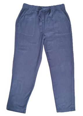 LADIES MATALAN PAPAYA BLUE LINEN WOMENS ELASTICATED