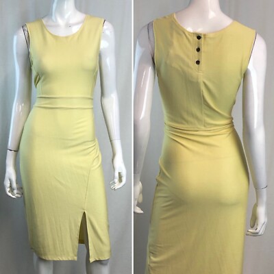 NWT $80 Motel Rocks Large Buttercup Yellow Bodycon Rosemary Pencil Sheath  Dress | eBay