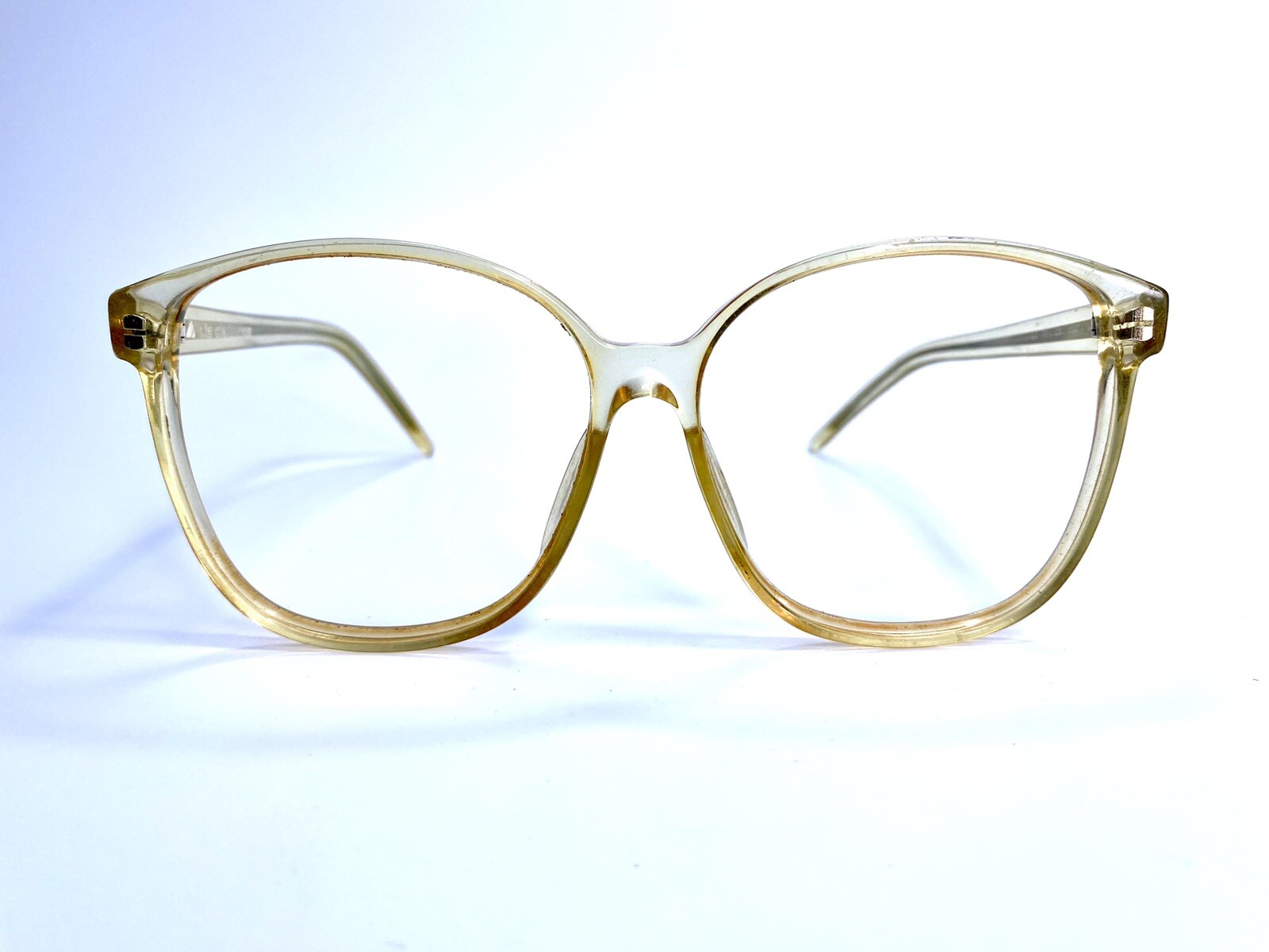 Vintage Liz Claiborne Brille Oversize Gestell 80er Gelb Klar LC 21 CR 59 15 140