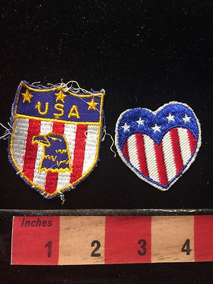 Patriotic American Patch Lot ~ USA RED WHITE BLUE EAGLE SYMBOL LOVE HEART 60WA
