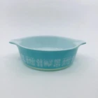 Pyrex 471 Amish Butterprint  Turquoise 1 Pt Baking Casserole Dish Cinderella