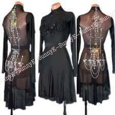 jz Handmade Women Samba Ballroom Swing Salsa Rumba Latin Dance Dress RHYTHM