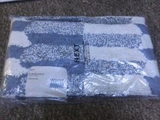 BNWT Next Blue Geo Circle Bath Mat 50 X 80 Cm 100% Cotton