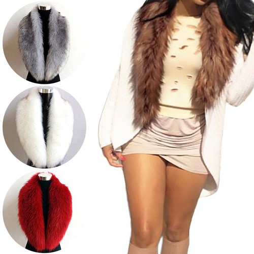 Ladies Winter Faux Fur Scarf Neck Warm Wrap Extra Large Collar Shawl Stole Shrug - Picture 15 of 59