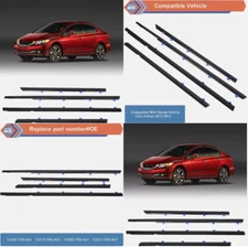 4 PACK Car Outside Window Molding Weatherstrip Seal for Honda Civic 2012 - 2015