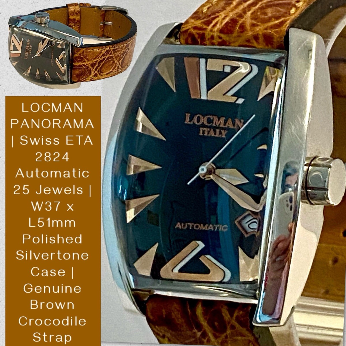 エターナルサンクチュアリ　英語版 Auto Swiss ETA 2824 Auto | Brown Crocodile Strap PANORAMA