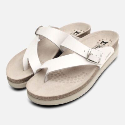 Mephisto Helen Sandals In Smooth White Leather UK
