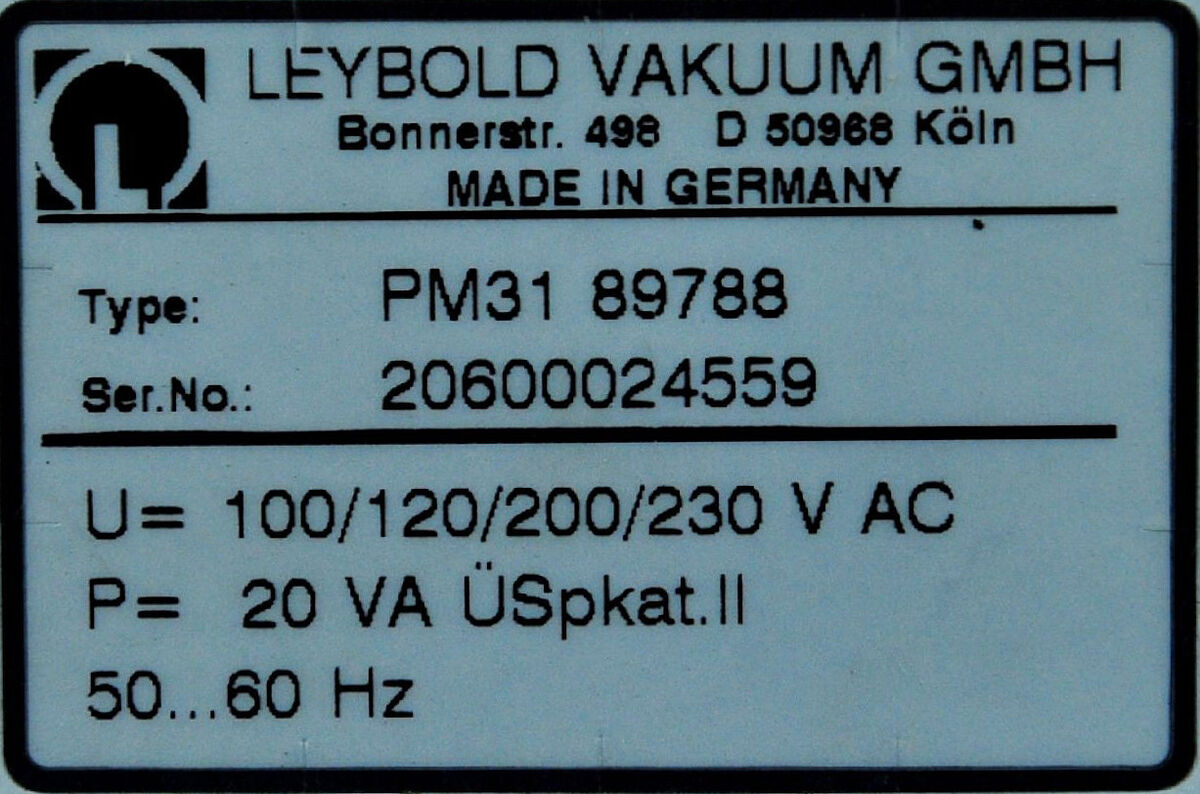 2126 LEYBOLD PENNINGVAC PM31 VACUUM GAUGE PM31 89788 | eBay 2126 LEYBOLD PENNINGVAC PM31 VACUUM GAUGE PM31 89788 | eBay