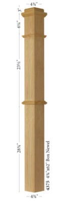 Red Oak Box Newel Post- For Stair Remodel Rail parts 4091 4092 4075 Panel