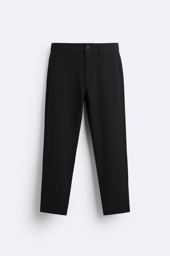 New Zara Textured Stretch Pants W29 Navy 0706/251 trouser chino dress jogger - Picture 3 of 5