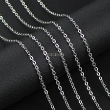 10/20/50pcs 1.6/2/2.4/3mm Stainless Steel Flat "O" Rolo Cable Chain Necklace