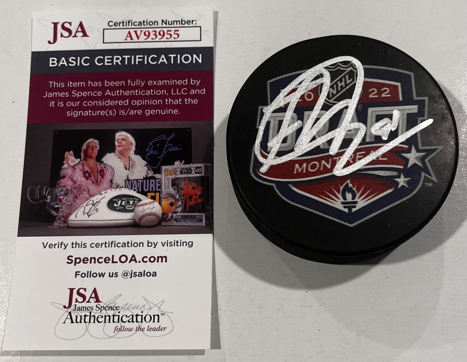 Frank Nazar Autographed Signed 2022 NHL Draft Hockey Puck W/ Case