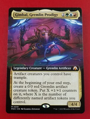 1x Gimbal, Gremlin Prodigy | Extended Art | March of the Machine Commander | MTG