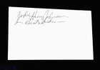 JOHN HENRY JOHNSON WITH NOTE ABOUT HIS MEMORABLE GAME HOF SIGNED 3X5 INDEX CARD