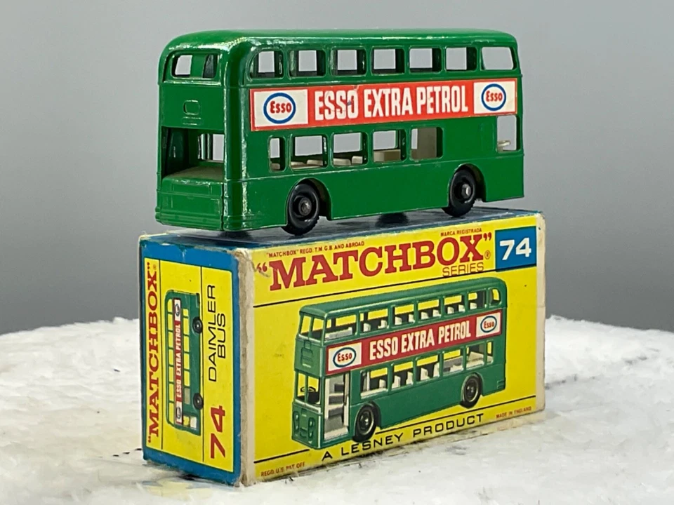 火柴盒莱斯尼 #74B 戴姆勒巴士完好,盒装全原产地,N.O.S — 第 4/4 张图片